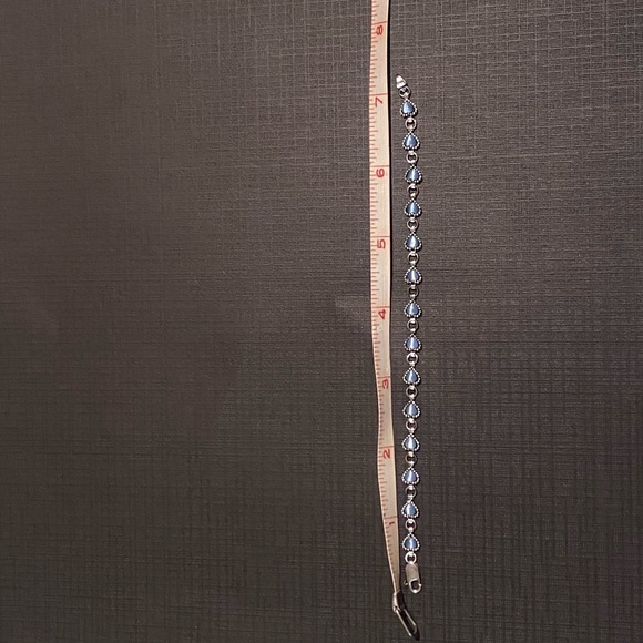 🔺 SOLD 🔺 Vintage Sterling Blue Heart Bracelet - Picture 6 of 8